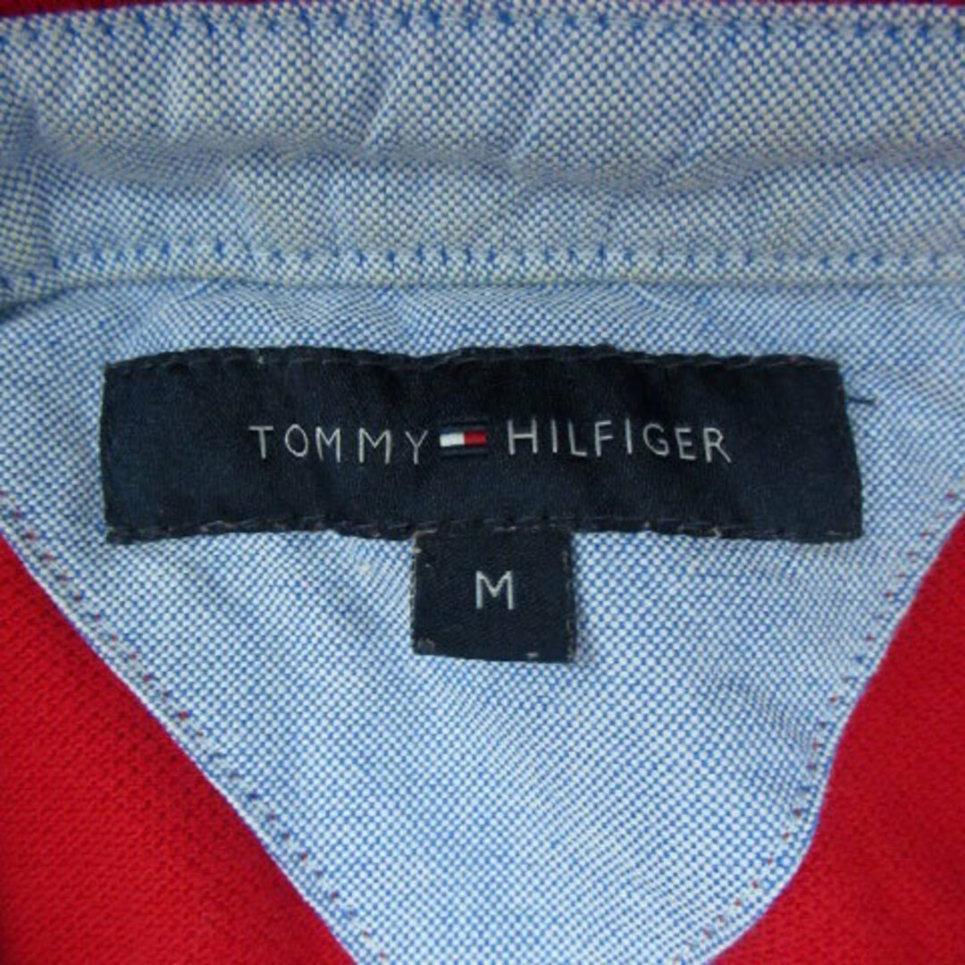 TOMMY HILFIGER(トミーヒルフィガー)のトミーヒルフィガー ポロシャツ ポロカラー ワッペン 刺繍 M 赤 メンズのトップス(ポロシャツ)の商品写真