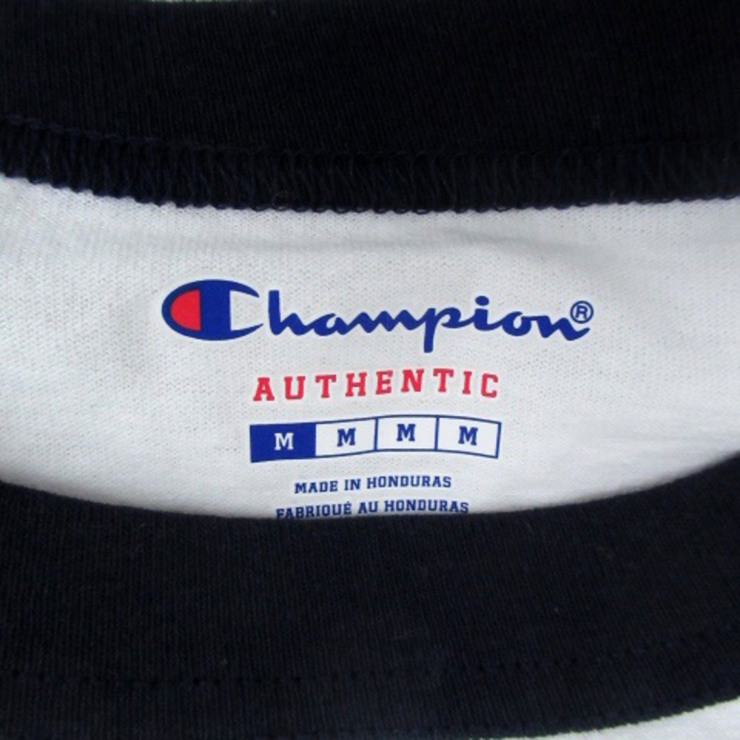 Champion(チャンピオン)のチャンピオン Tシャツ カットソー 七分袖 ロゴ刺繡 無地 M オフホワイト 紺 レディースのトップス(その他)の商品写真