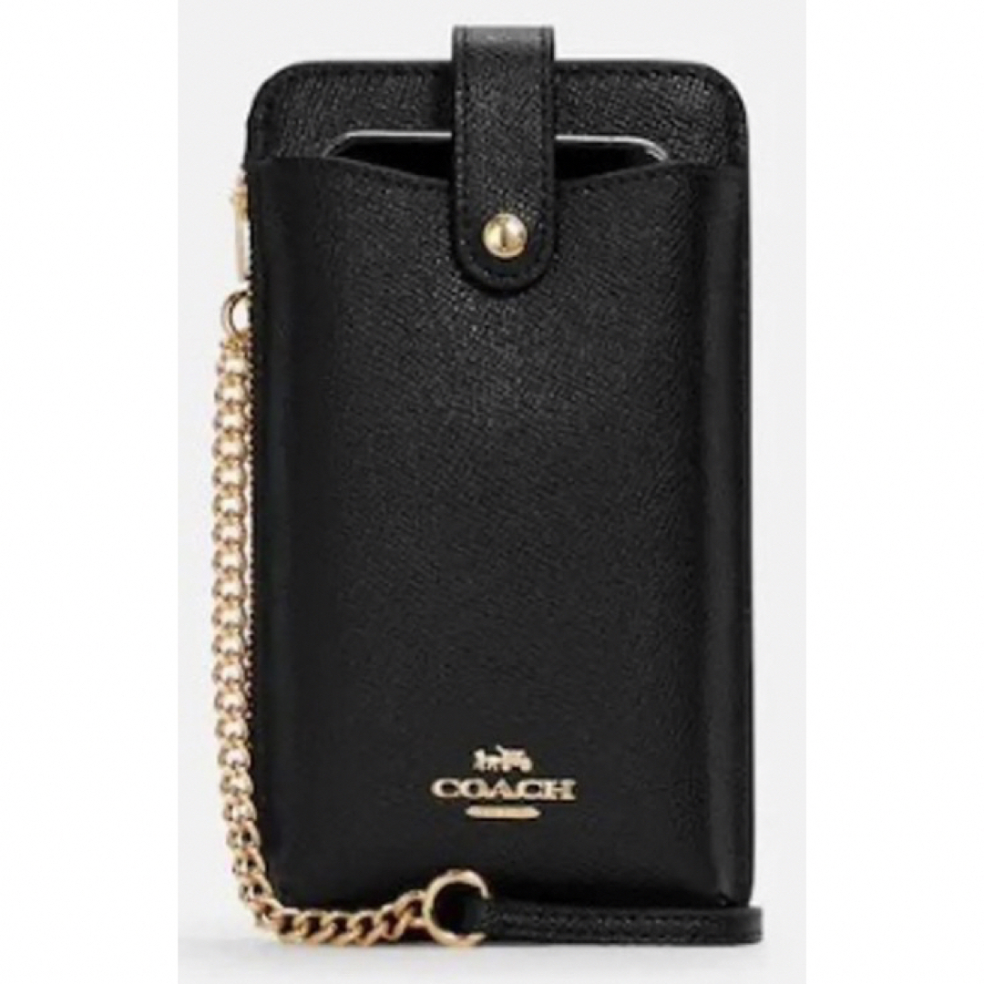 COACH(コーチ)の新品未使用　COACH スマホショルダー 大人気　スマホショルダー  ブラック レディースのバッグ(ショルダーバッグ)の商品写真