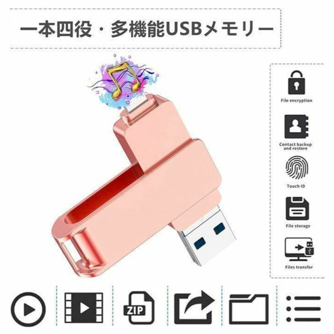 1点限り❤️256GB USBメモリiPhone Type-c 対応 スマホ/家電/カメラのPC/タブレット(PC周辺機器)の商品写真