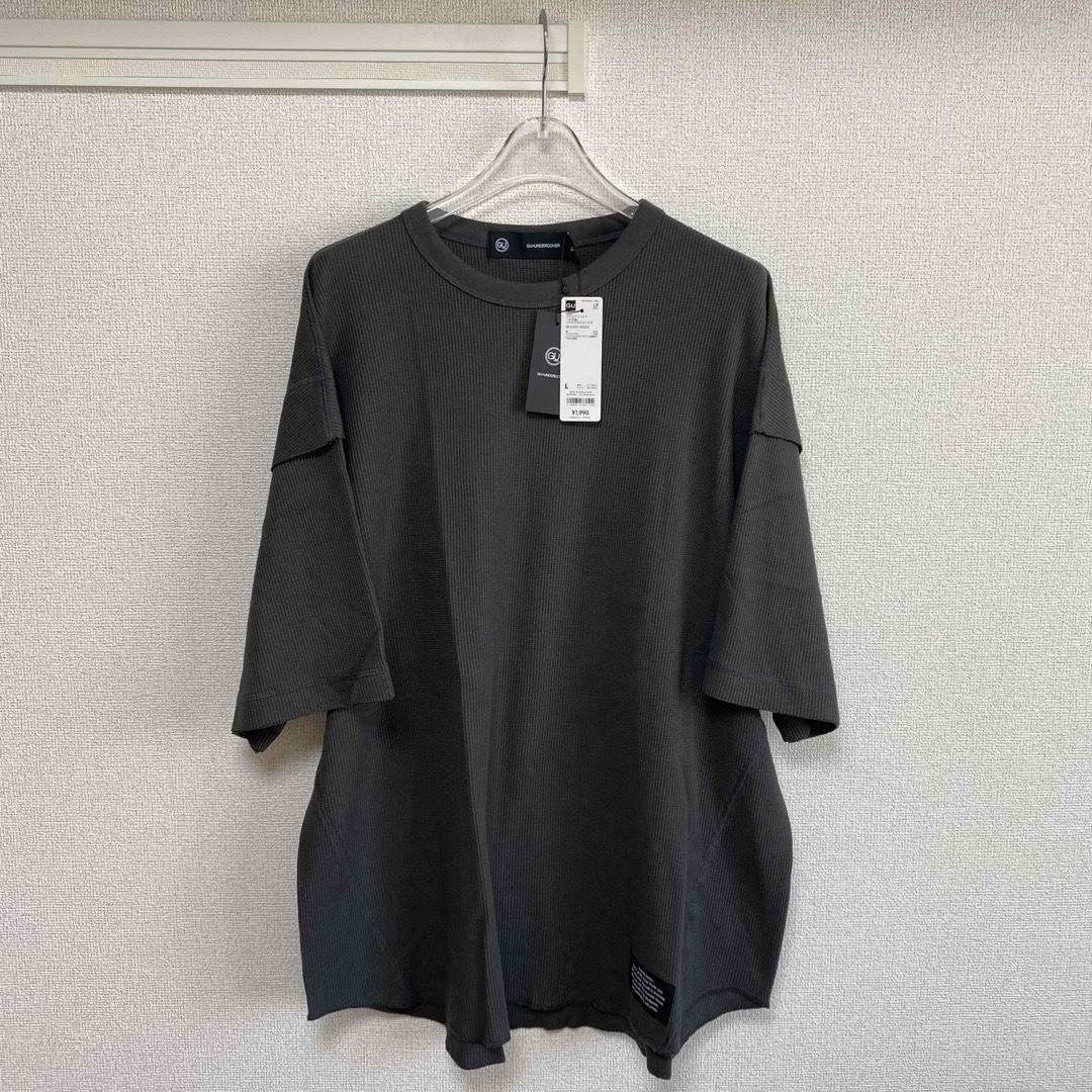 GU(ジーユー)のジーユー アンダーカバー ドライワッフルT 58 DARK GREEN L メンズのトップス(Tシャツ/カットソー(半袖/袖なし))の商品写真