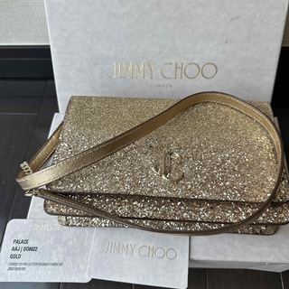 JIMMY CHOO - 極美品　ジミーチュウPALACE　グリッター　ロゴショルダーバッグ