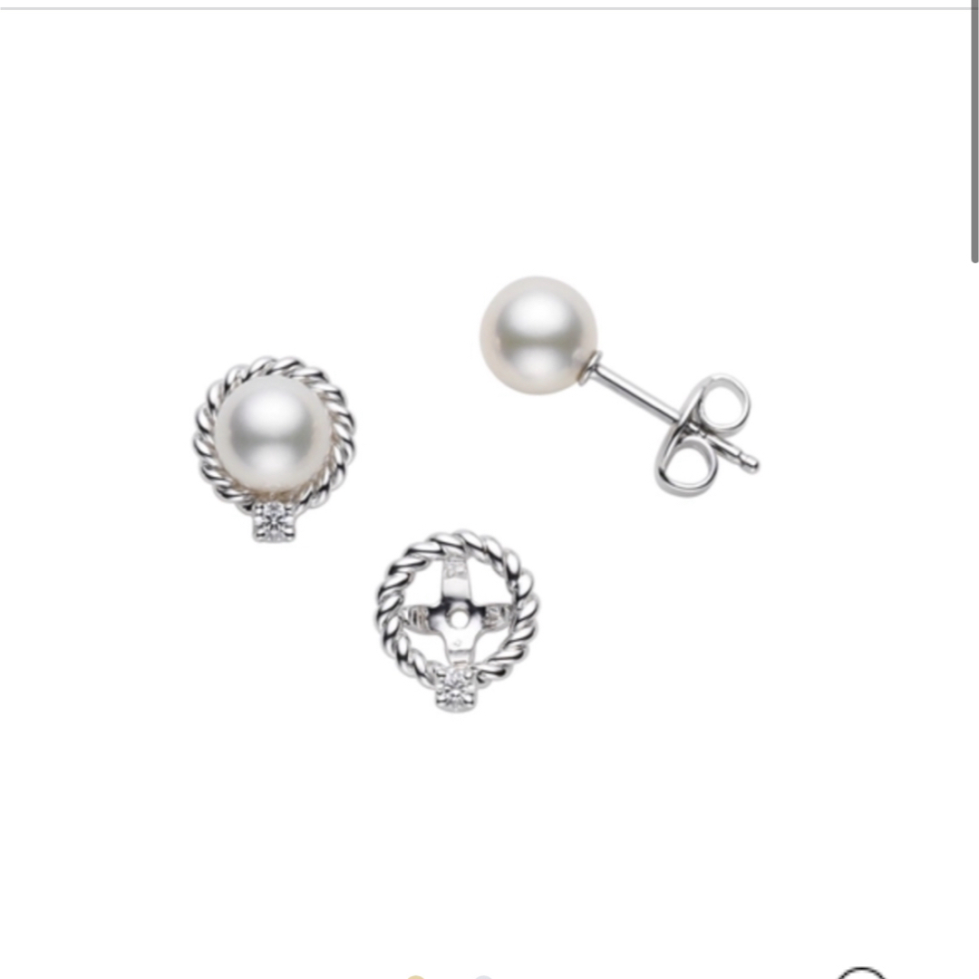 MIKIMOTO(ミキモト)のミキモト★ダイヤ付きパールピアス 一粒ピアス タサキ バランス レディースのアクセサリー(ピアス)の商品写真