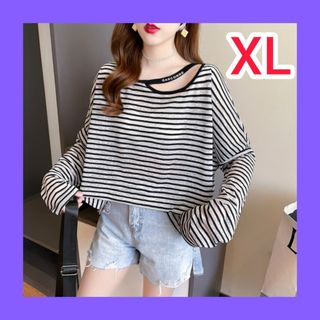 Tシャツ 長袖 ボーダー XL オシャレ レディース