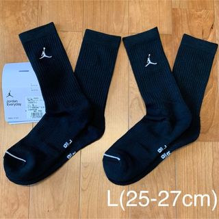 ジョーダン(Jordan Brand（NIKE）)の新品　ジョーダン　L(25-27cm)   エブリデイ　クルーソックス　黒2足(バスケットボール)