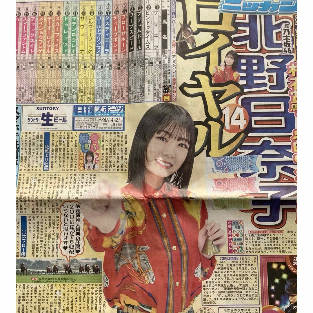 北野日奈子　日刊スポーツ切り抜き エンタメ/ホビーのタレントグッズ(アイドルグッズ)の商品写真