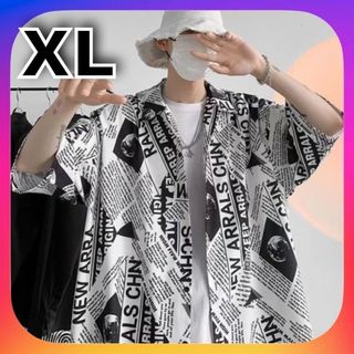 【早い者勝ち】XL　モード　ストリート　オーバーサイズ　半袖　シャツ　白(Tシャツ/カットソー(半袖/袖なし))