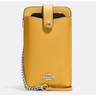 コーチ(COACH)の新品未使用　COACH スマホショルダー 大人気　スマホショルダー  イエロー(ショルダーバッグ)