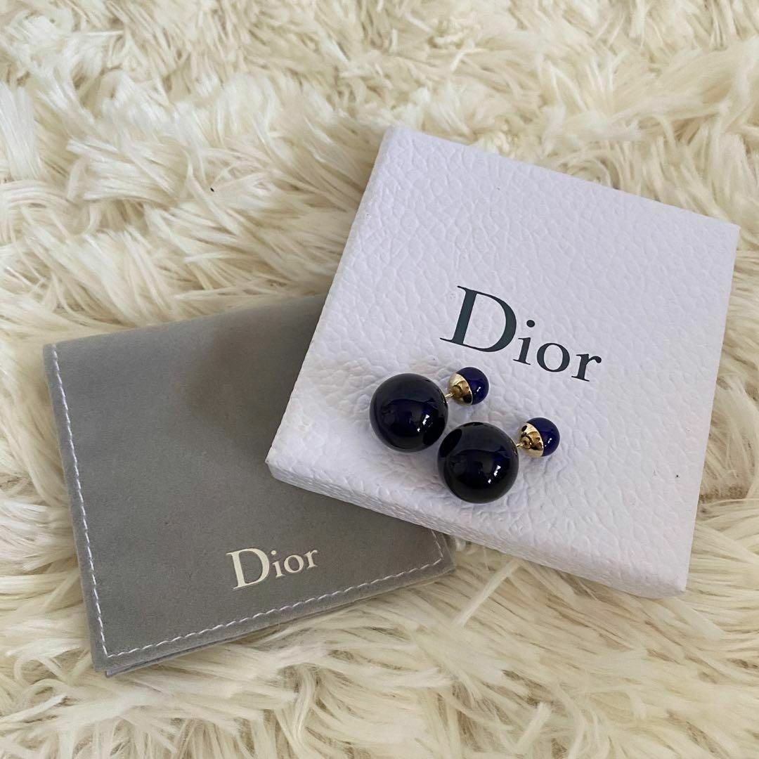 Christian Dior(クリスチャンディオール)の【美品】Dior ディオール トライバル ボール ピアス ゴールド ブルー レディースのアクセサリー(ピアス)の商品写真