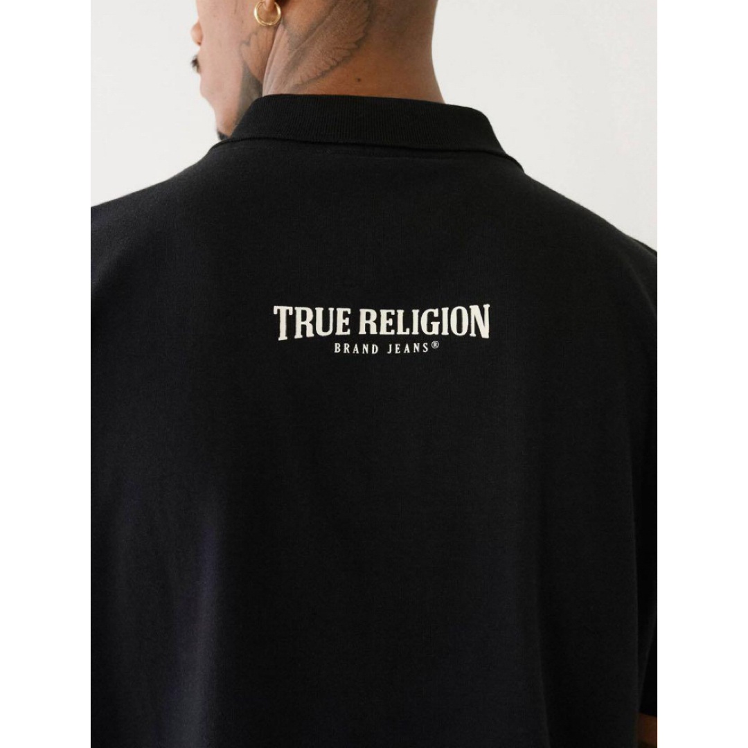 True Religion(トゥルーレリジョン)の送料無料 新品 TRUE RELIGION TAPE LOGO ZIPPERポロ メンズのトップス(ポロシャツ)の商品写真