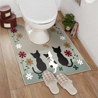 【色: cat】トイレマット トイレまっと u型 便器 マット トイレマット ロ(日用品/生活雑貨)