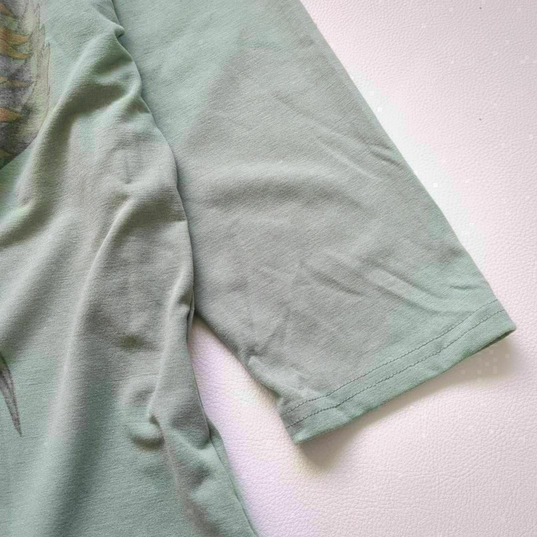 バスティア　ハイネック　ひまわり柄　キラキラビジュー　カットソー　七分袖　ML レディースのトップス(Tシャツ(長袖/七分))の商品写真