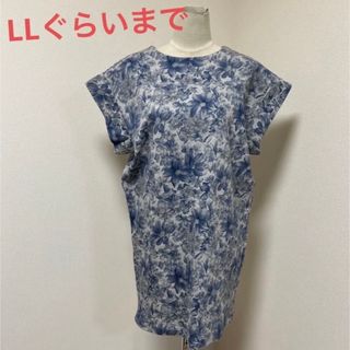 薄手スエット生地　フラワーチュニック　ゆったり(チュニック)