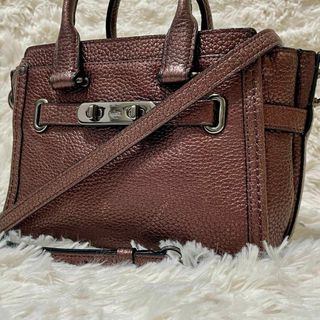 コーチ(COACH)のコーチ ハンドバッグ ショルダーバッグ 2way ターンロック レザー 赤ピンク(ショルダーバッグ)