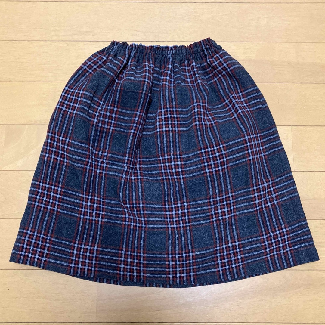 スカート　グレー×レッド キッズ/ベビー/マタニティのキッズ服女の子用(90cm~)(スカート)の商品写真