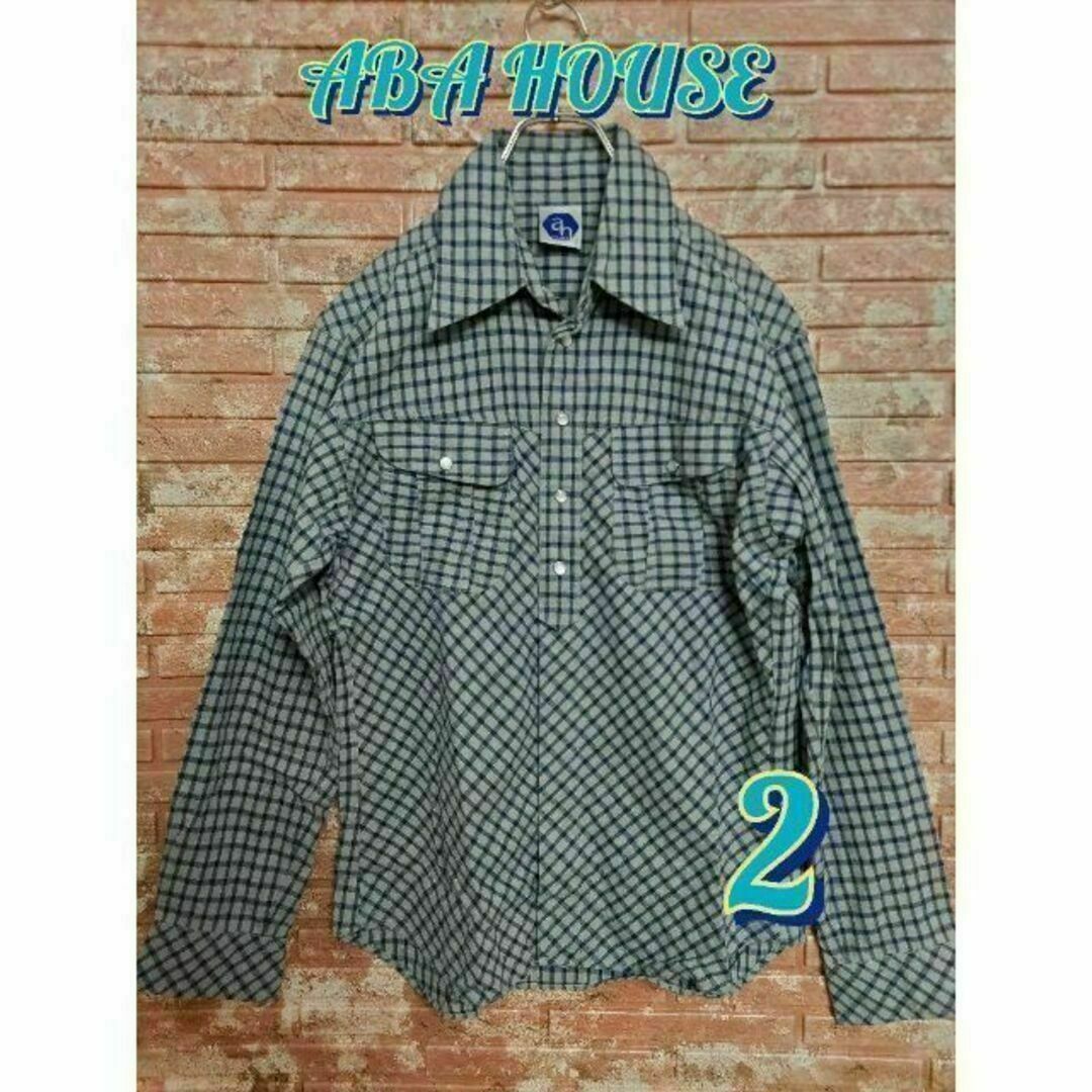 ABAHOUSE(アバハウス)のABAHOUSE アバハウス チェック柄 長袖シャツ グレー size2(M) メンズのトップス(シャツ)の商品写真