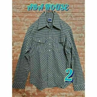 ABAHOUSE - ABAHOUSE アバハウス チェック柄 長袖シャツ グレー size2(M)