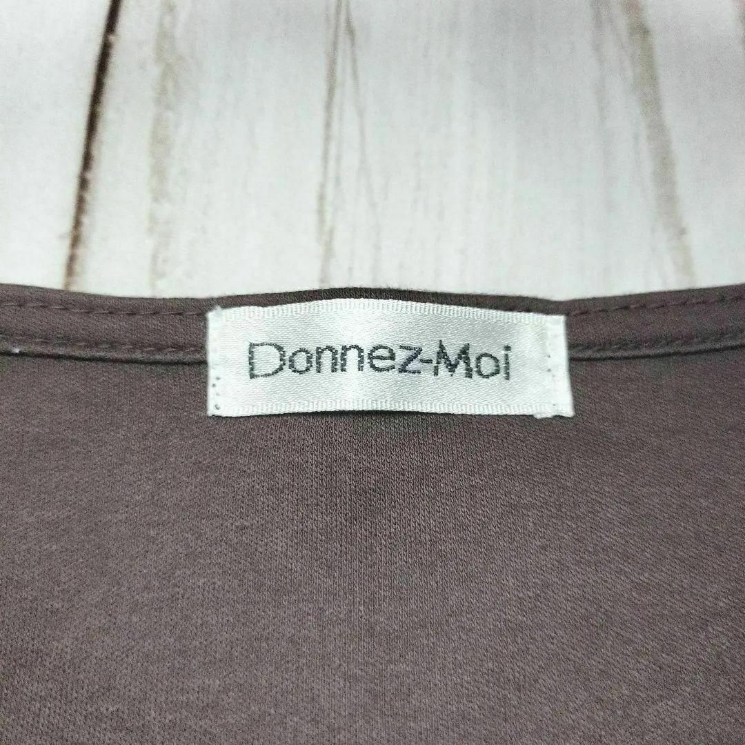 【Donnez-Moi】ドネモア カットソー（M）ブラウン パール 長袖 無地 レディースのトップス(カットソー(長袖/七分))の商品写真