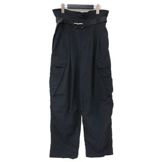 AER ADAM ET ROPE - 美品 Adam et Rope アダムエロペ パンツ カーゴパンツ 23春夏 ブラック 黒 38(M) ナイロン ハイウエスト ガチャベルト付き ボトムス ズボン シンプル カジュアル 【レディース】【中古】