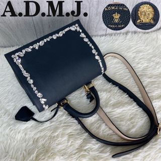 A.D.M.J. - 人気♡説明書付♡ADMJ スワロフスキー レザー 2way ショルダーバッグ 