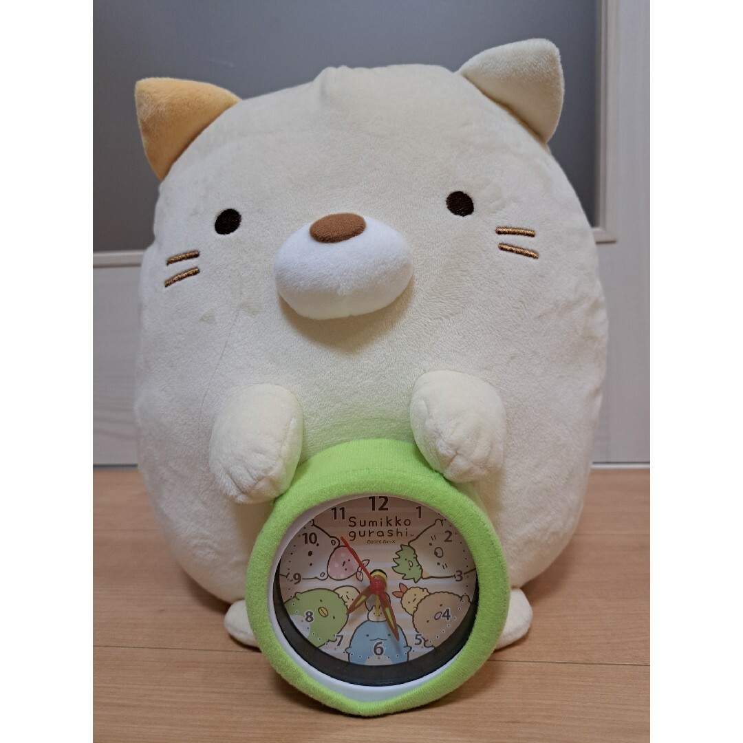 すみっコぐらし(スミッコグラシ)のすみっコぐらし　ねこ　時計 エンタメ/ホビーのおもちゃ/ぬいぐるみ(キャラクターグッズ)の商品写真