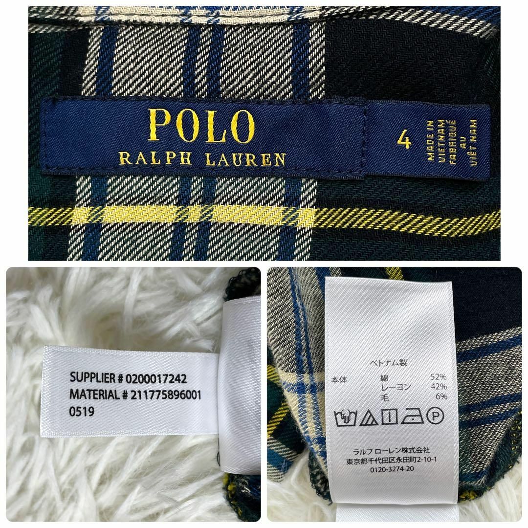 POLO RALPH LAUREN(ポロラルフローレン)の美品☆ポロラルフローレン プラッド シャツドレス ワンピース タータンチェック4 レディースのワンピース(ロングワンピース/マキシワンピース)の商品写真