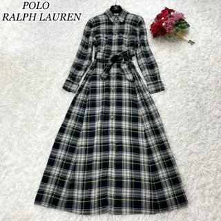 ポロラルフローレン(POLO RALPH LAUREN)の美品☆ポロラルフローレン プラッド シャツドレス ワンピース タータンチェック4(ロングワンピース/マキシワンピース)