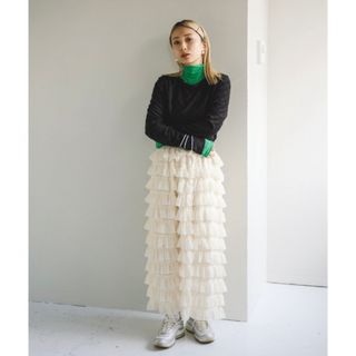 SANSeLF tiered frill skirt フリル　スカート(ひざ丈スカート)