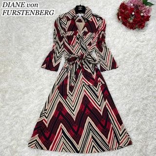 DIANE von FURSTENBERG - 極美品☆ダイアンフォンファステンバーグ シルク100% 総柄 ラップ ワンピース