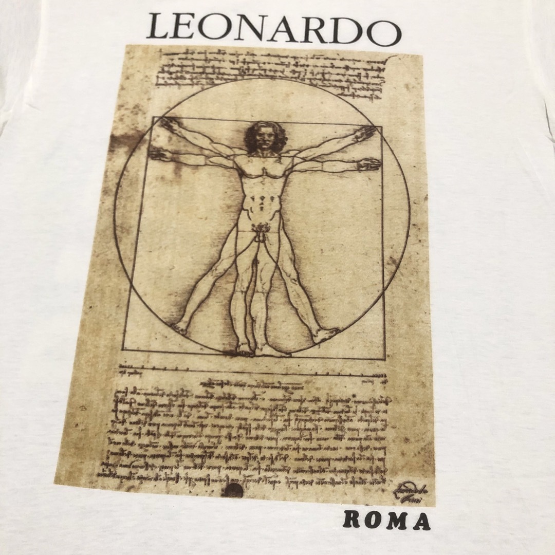 ART VINTAGE(アートヴィンテージ)のdeadstock 90s Leonardo da Vinci 人体図 アートT メンズのトップス(Tシャツ/カットソー(半袖/袖なし))の商品写真