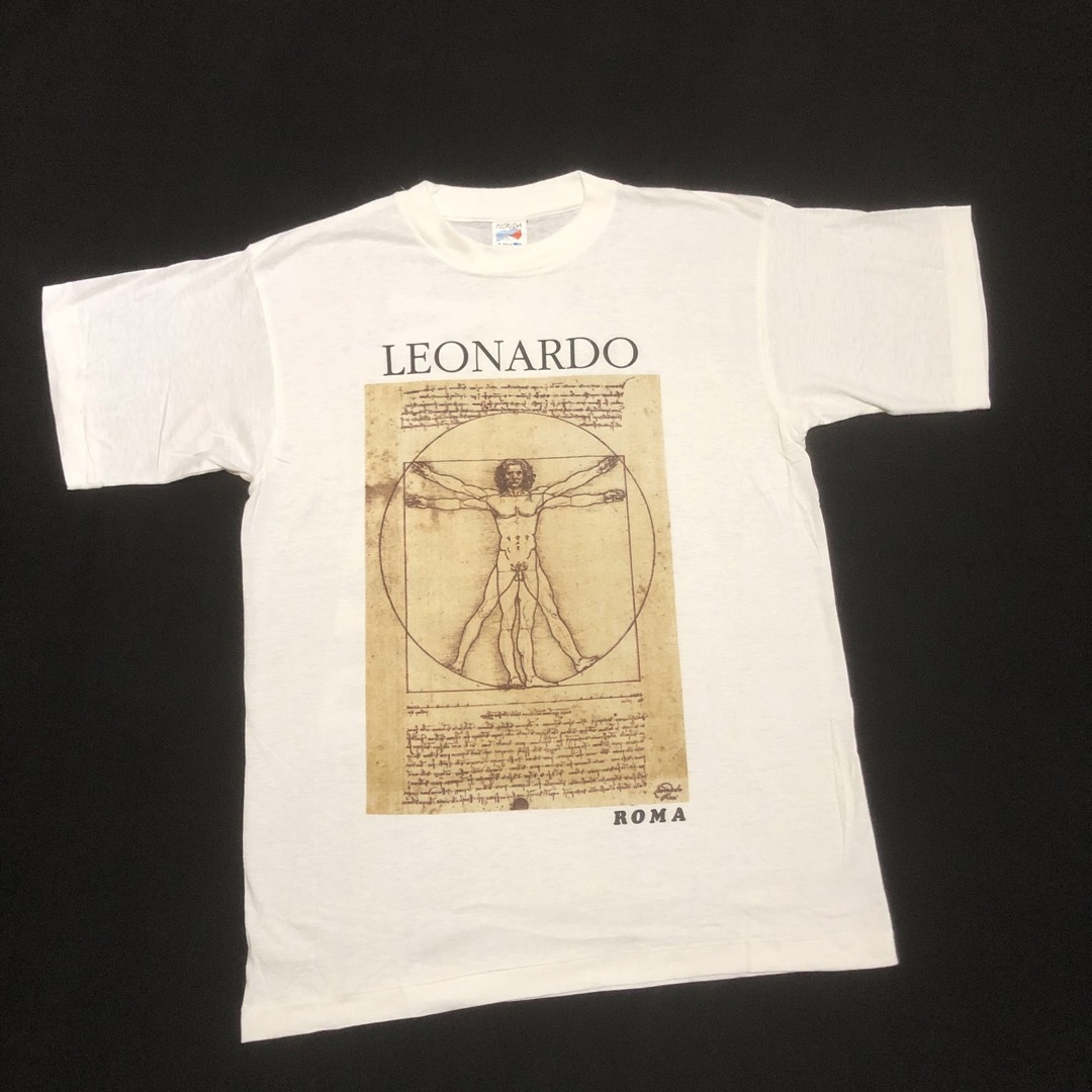 ART VINTAGE(アートヴィンテージ)のdeadstock 90s Leonardo da Vinci 人体図 アートT メンズのトップス(Tシャツ/カットソー(半袖/袖なし))の商品写真