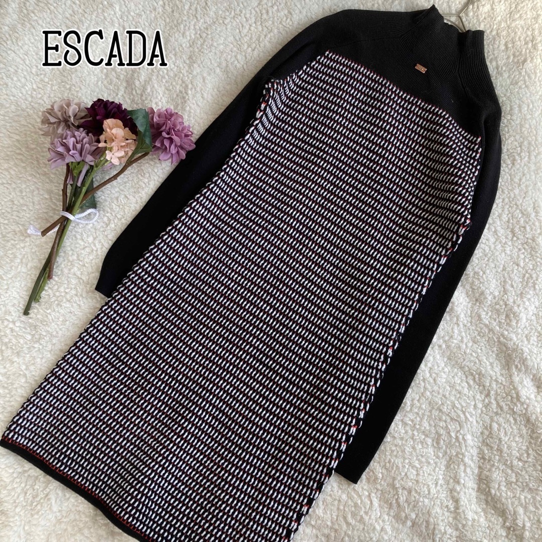 ESCADA(エスカーダ)のESCADA ワンピース　ひざ丈　大人可愛い　M レディースのワンピース(ひざ丈ワンピース)の商品写真