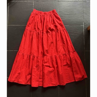USA vintage  ロングスカート　ギャルソン　コットン　ギャザー(ロングスカート)