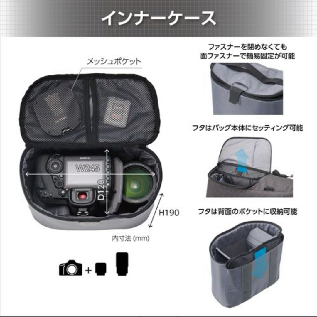 HAKUBA(ハクバ)のLUXXe グリッド ロールトップバックパック M ブラック メンズのバッグ(バッグパック/リュック)の商品写真