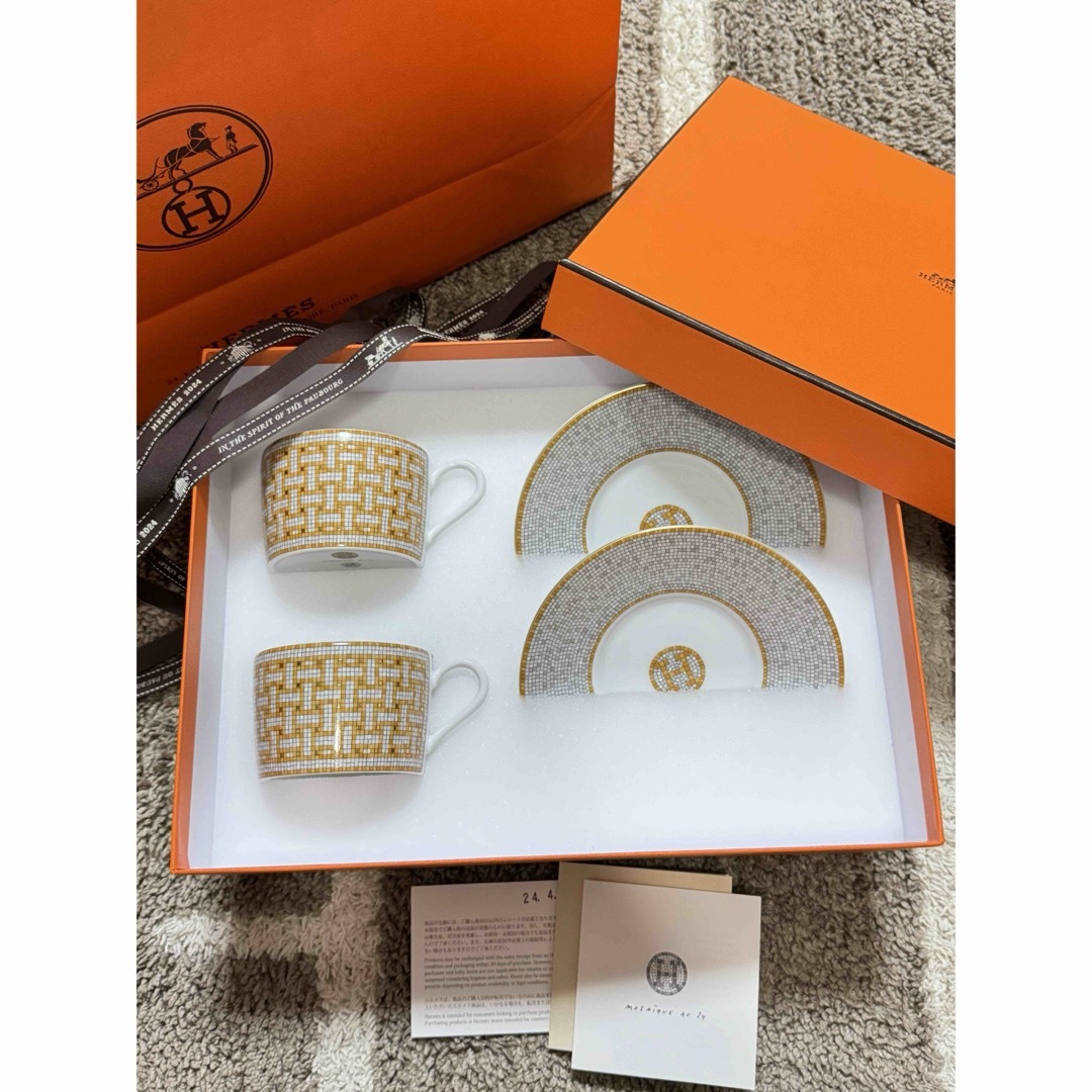 Hermes(エルメス)の✨エルメス✨新品《モザイク24》ティーカップ＆ソーサー　２客セット インテリア/住まい/日用品のキッチン/食器(グラス/カップ)の商品写真