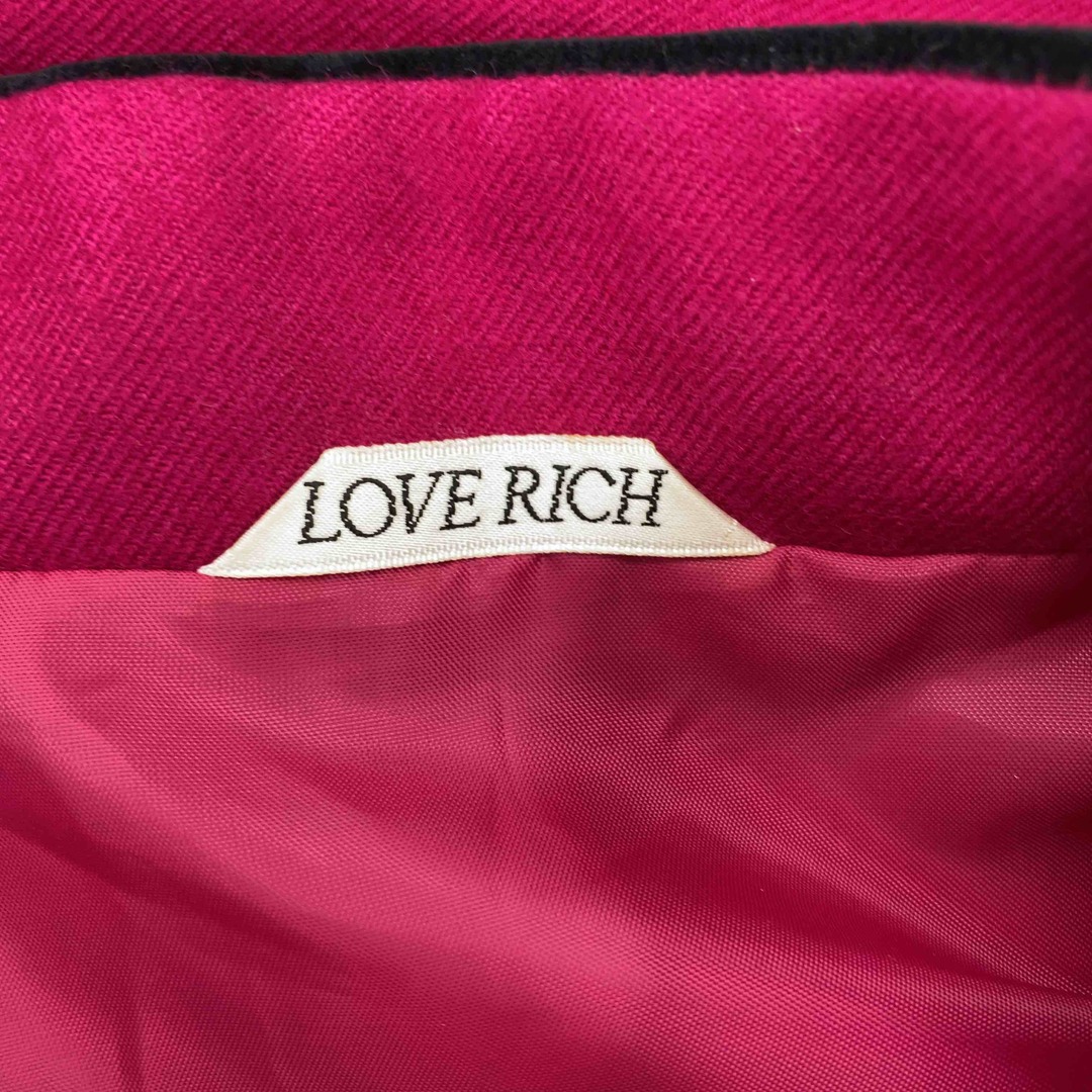 LOVE RICH ラブリッチ レディース チェスターコート ピンク ロング丈 レディースのジャケット/アウター(チェスターコート)の商品写真