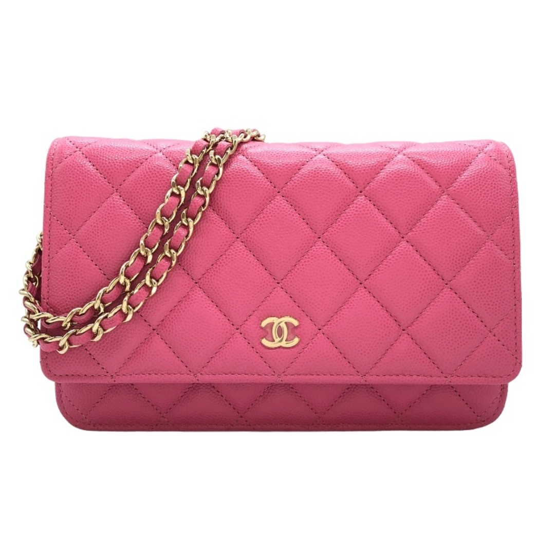 CHANEL(シャネル)の　シャネル CHANEL チェーンウォレット AP0250 ピンク/GD金具 キャビアスキン レディース ウォレットチェーン レディースのファッション小物(その他)の商品写真