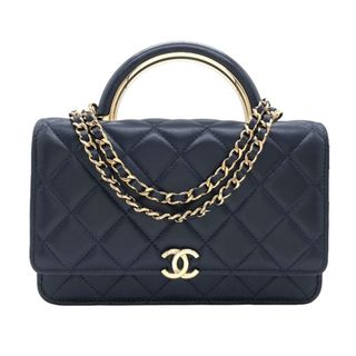 シャネル(CHANEL)の　シャネル CHANEL マトラッセチェーンウォレット AP2844 ネイビー/GD金具 ラムスキン レディース ショルダーバッグ(ショルダーバッグ)