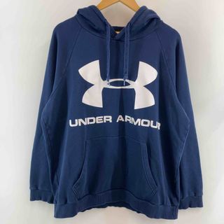 アンダーアーマー(UNDER ARMOUR)のUNDER ARMOUR アンダーアーマー ネイビー プリントロゴ メンズ パーカー(パーカー)