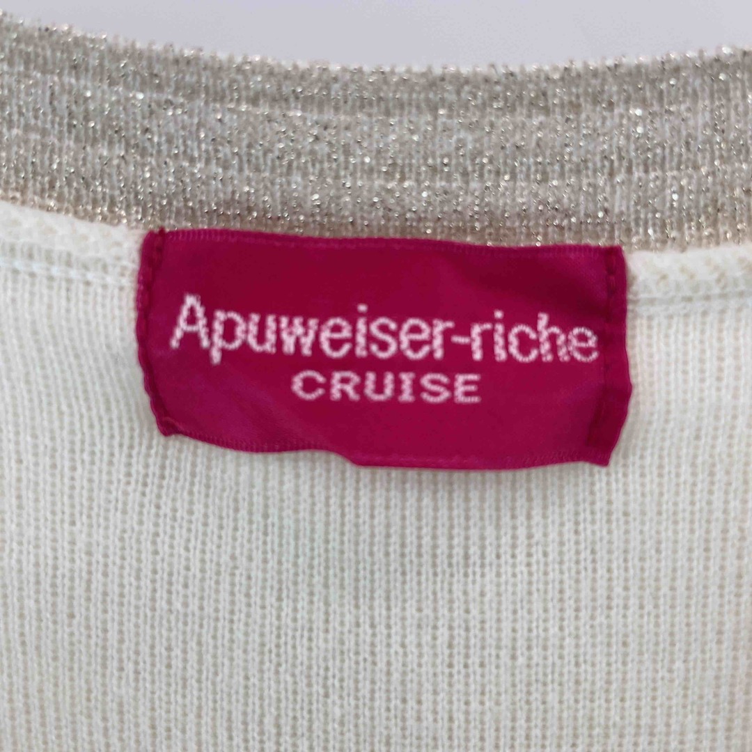 Apuweiser-riche(アプワイザーリッシェ)のApuweiser-riche アプワイザーリッシェ　白　ホワイト　インナー付き レディース ニットワンピース レディースのワンピース(ひざ丈ワンピース)の商品写真