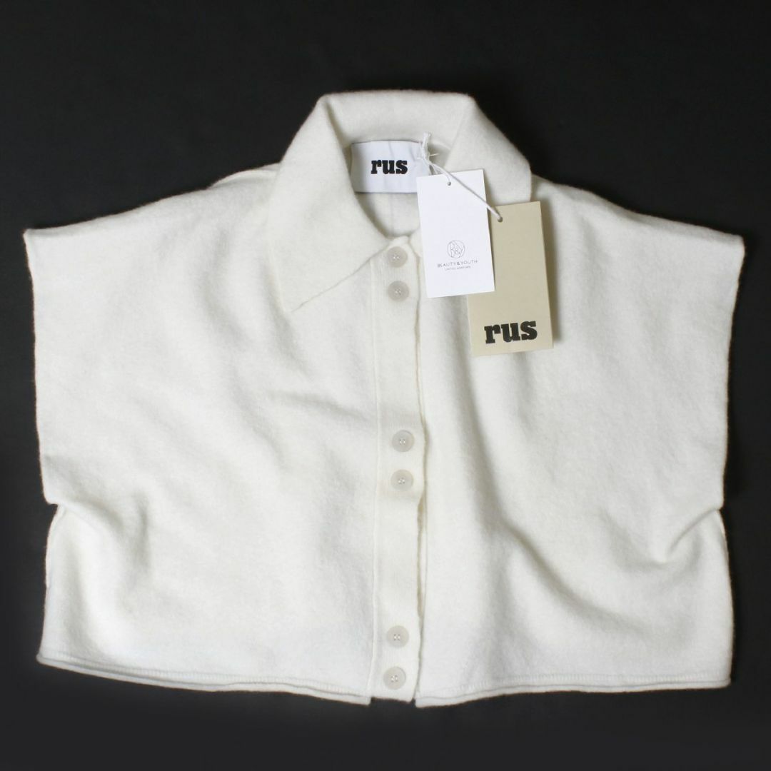 新品 rus POLO KNIT VEST ニットベスト WHITE レディースのトップス(ベスト/ジレ)の商品写真