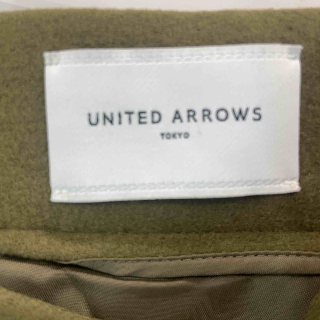 UNITED ARROWS(ユナイテッドアローズ)のUNITED ARROWS ユナイテッドアローズ カーキー　オリーブ　ボックスプリーツ　レディース ひざ丈スカート レディースのスカート(ひざ丈スカート)の商品写真