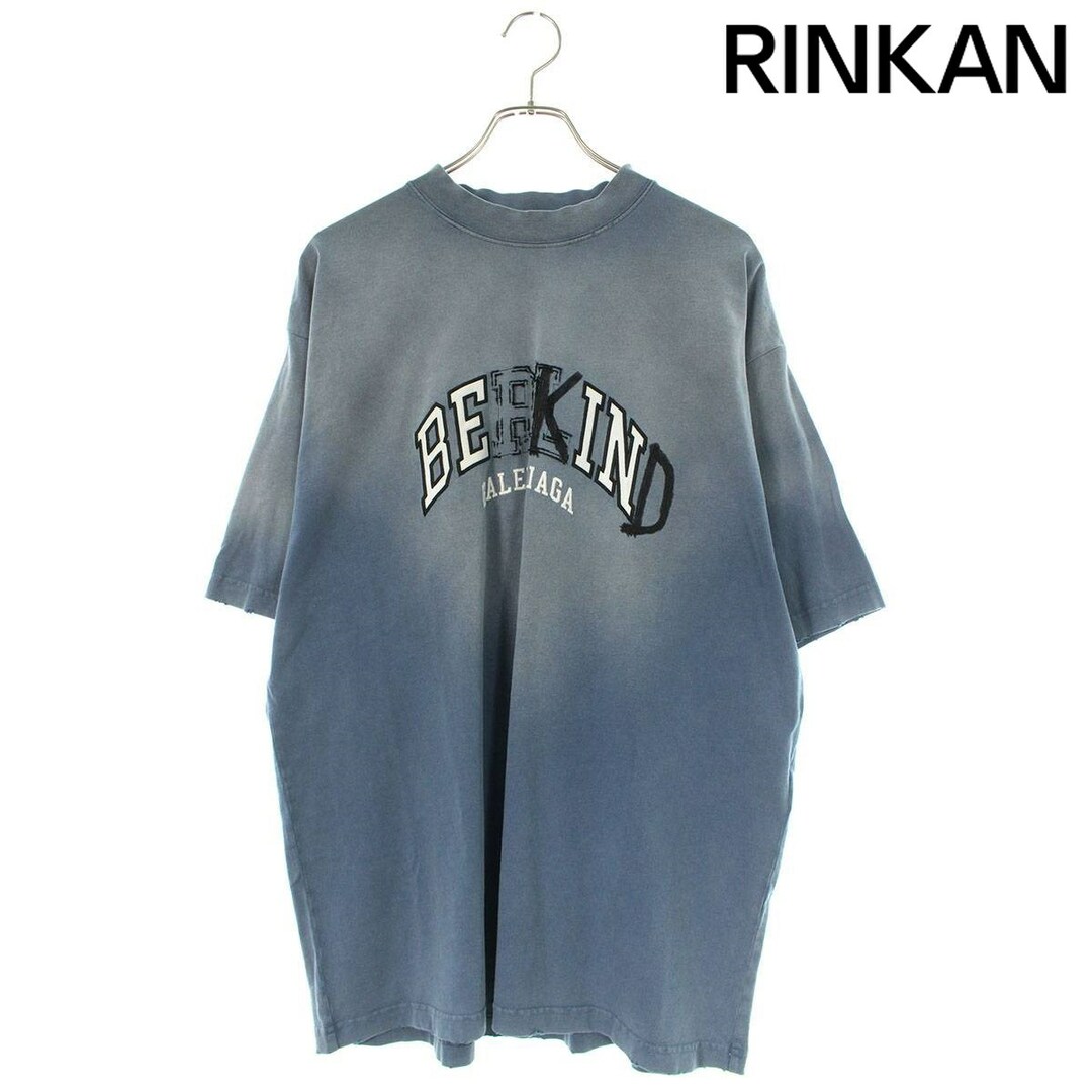 Balenciaga(バレンシアガ)のバレンシアガ  23AW  764235 TPVD5 BE KINDプリントダメージ加工Tシャツ メンズ L メンズのトップス(Tシャツ/カットソー(半袖/袖なし))の商品写真