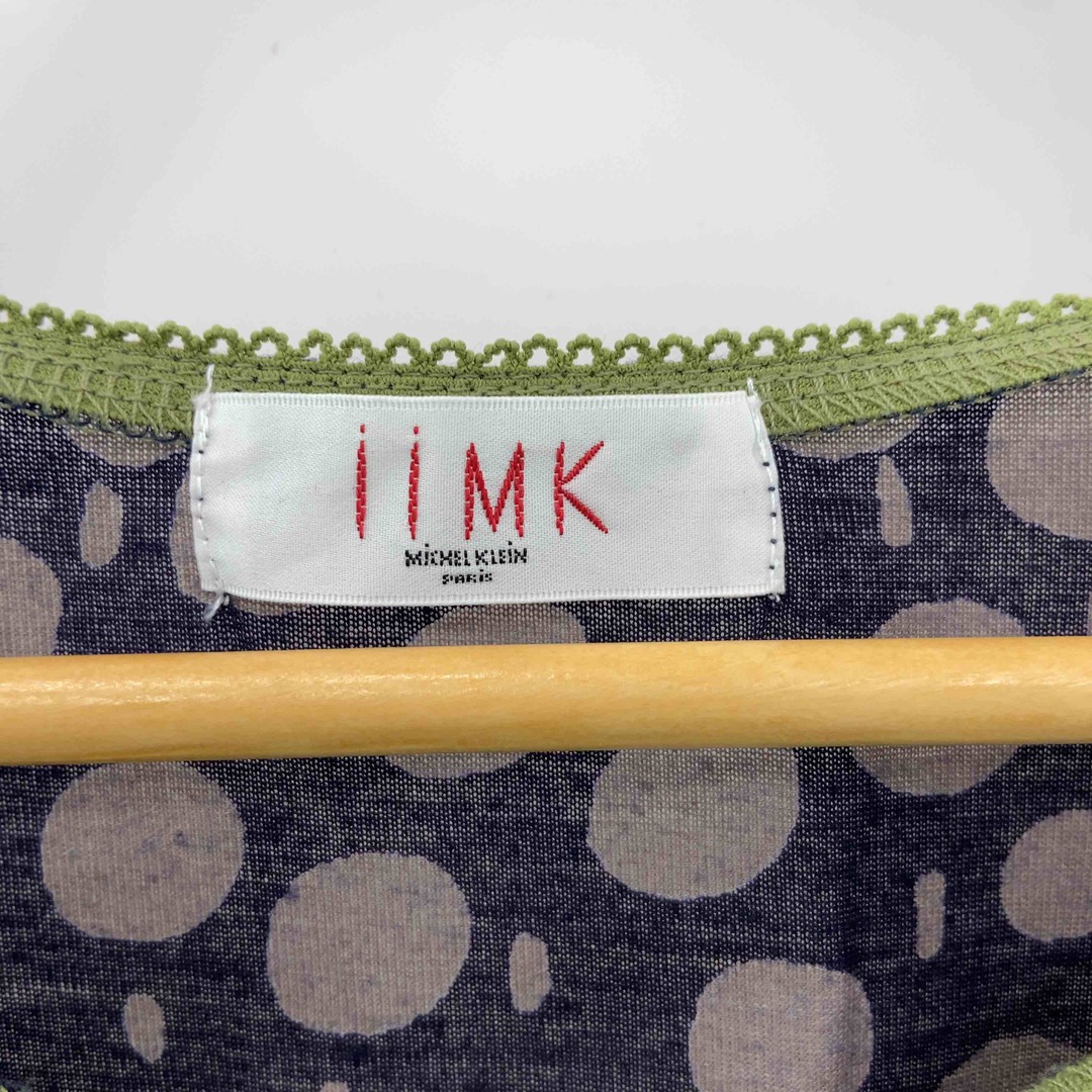 iiMK(アイアイエムケー)のMICHEL KLEIN ミッシェルクラン iiMK 　ネイビー　グリーン　ドット　水玉　レディース チュニック レディースのトップス(チュニック)の商品写真