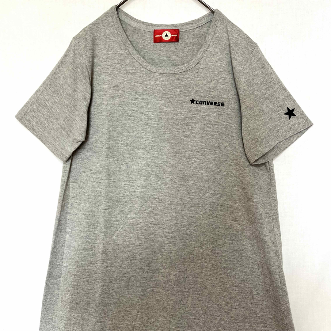 CONVERSE(コンバース)のCONVERSE コンバース 半袖 Tシャツ ロングワンピース ドレス 刺繍ロゴ レディースのワンピース(ロングワンピース/マキシワンピース)の商品写真