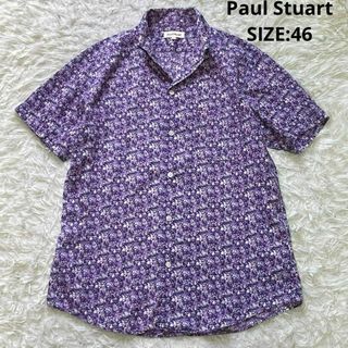 Paul Stuart - ポールスチュアート イタリアンカラー 小花柄 BDシャツ サイズ46 パープル