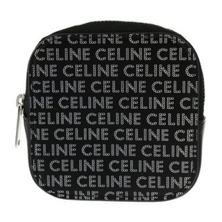 セリーヌ(celine)のCELINE セリーヌ  小銭入れ コインケース  レザー   ブラック シルバー  ラウンドファスナー マルチケース 小物入れ ロゴ 【本物保証】(コインケース)