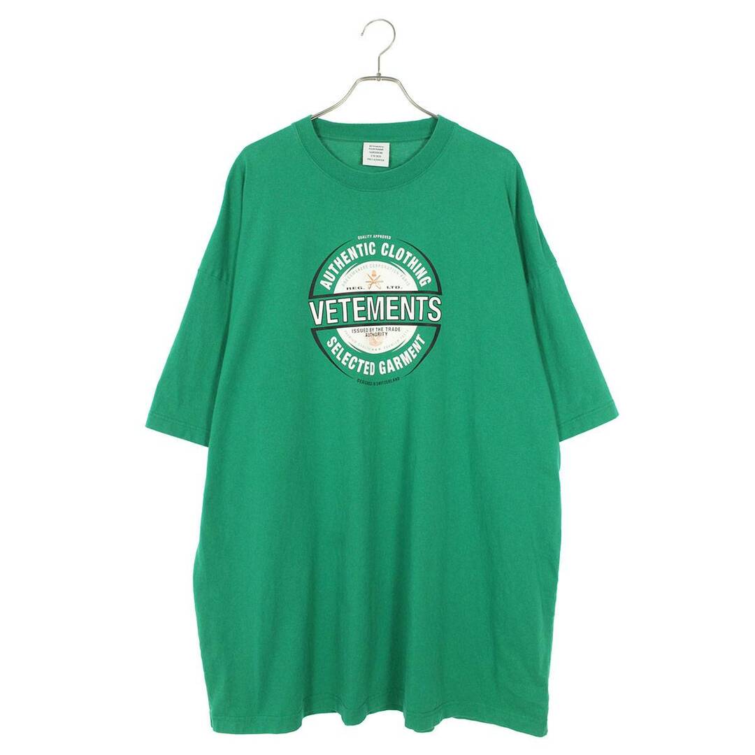 VETEMENTS(ヴェトモン)のヴェトモン  20SS  SS20TR373 オーバーサイズビールバッジTシャツ メンズ S メンズのトップス(Tシャツ/カットソー(半袖/袖なし))の商品写真