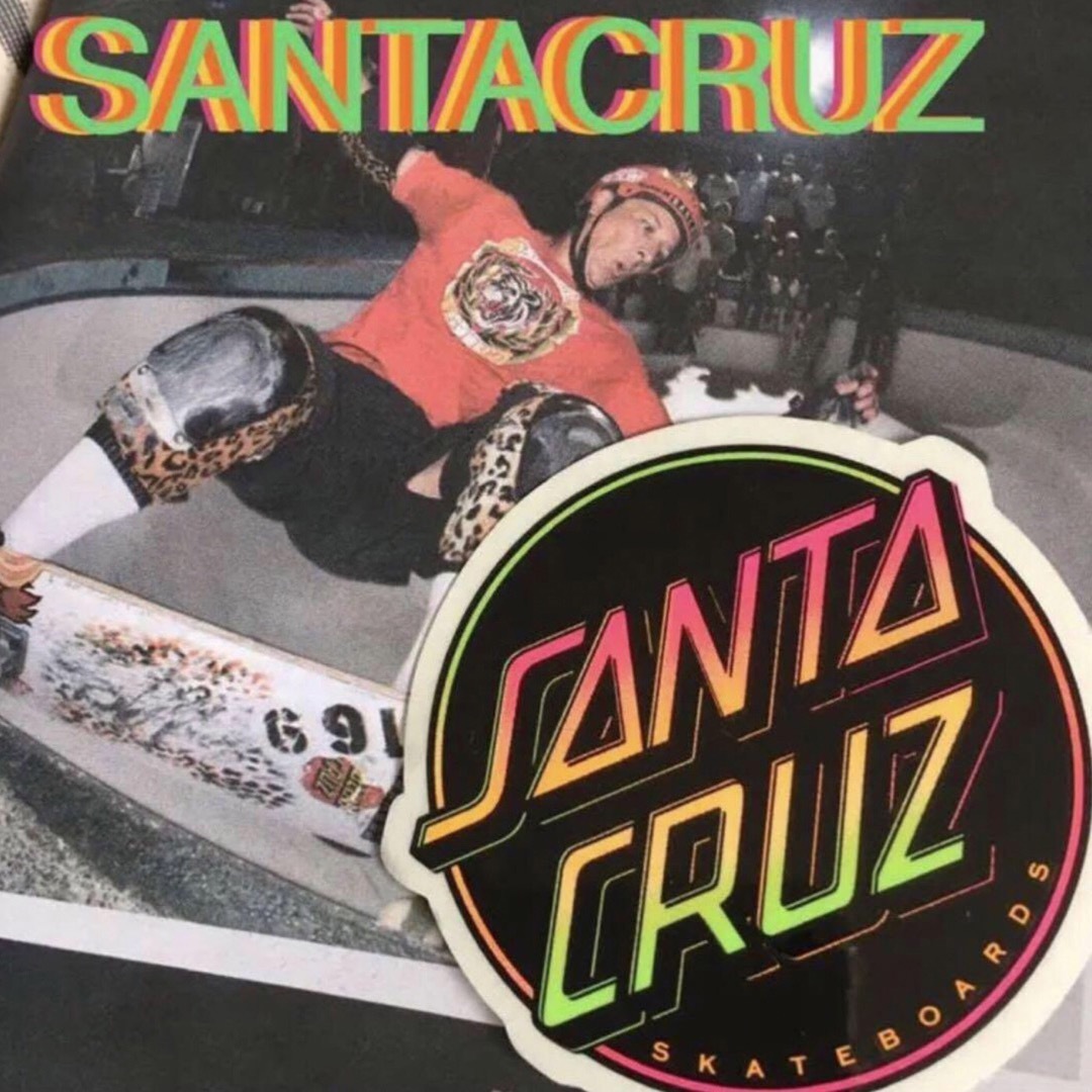 Santa Cruz(サンタクルーズ)のSantacruzサンタクルーズUS限定アイコンネオングラデーションステッカー スポーツ/アウトドアのスポーツ/アウトドア その他(スケートボード)の商品写真