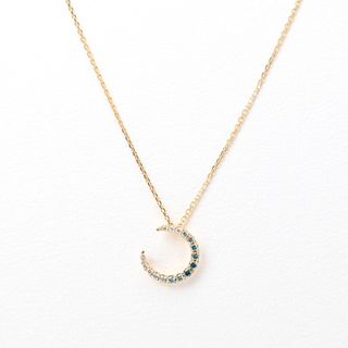 スタージュエリー / Star Jewelry　ネックレス    K18YG　ダイヤモンド0.02ct/ブルートパーズ0.08ct    三日月モチーフ　40cm 　【中古】 商品番号 L-155249(ネックレス)